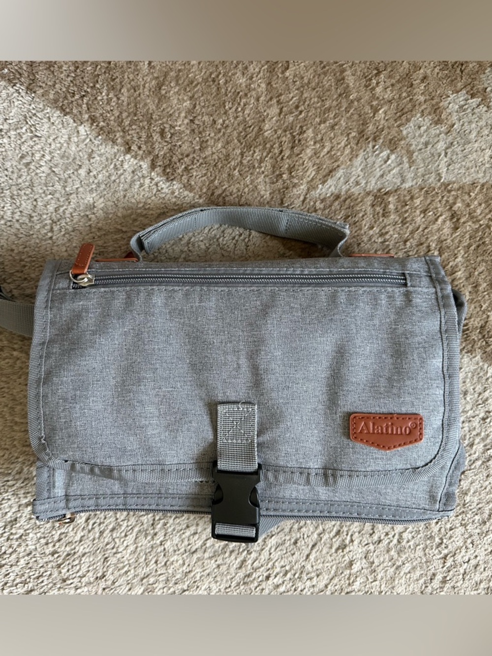 Baby Travel Diaper Caddy with Changing Pad Gray